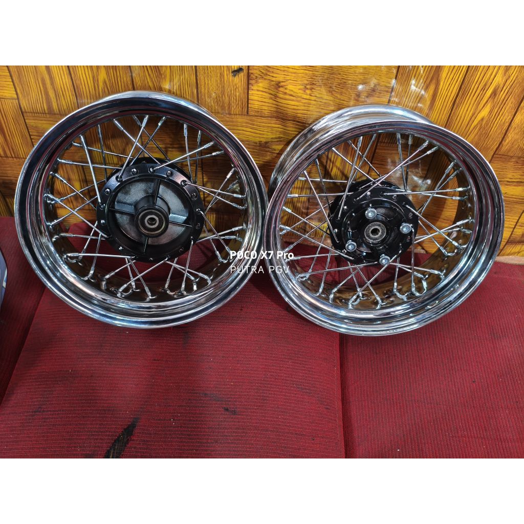 velg ring 12 velg jari jari ring 12 500 Chrome Blade new depan belakang