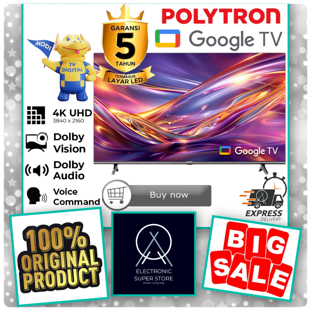 TV POLYTRON PLD50UG5959 50UG5059 SMART TV GOOGLE TV UHD 4K LED POLYTRON SMART GOOGLE TV 50INCH  POLY