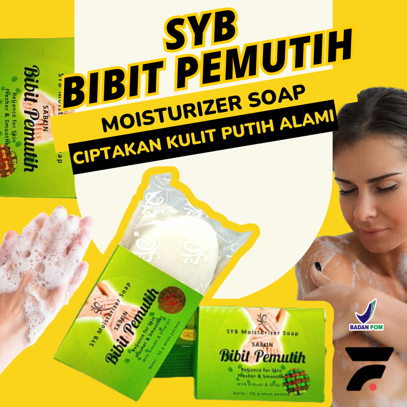 SYB Sabun Bibit Pemutih Wajah dan Badan Moisturizer Soap Pencerah Kulit Alami Aman BPOM Menghaluskan