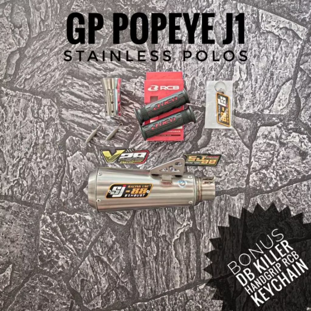 Silincer SJ-88 GP Popay J1 J2 Stainless Polos Silinser Popeye Original SJ88 Racing Exhaust Slenser S