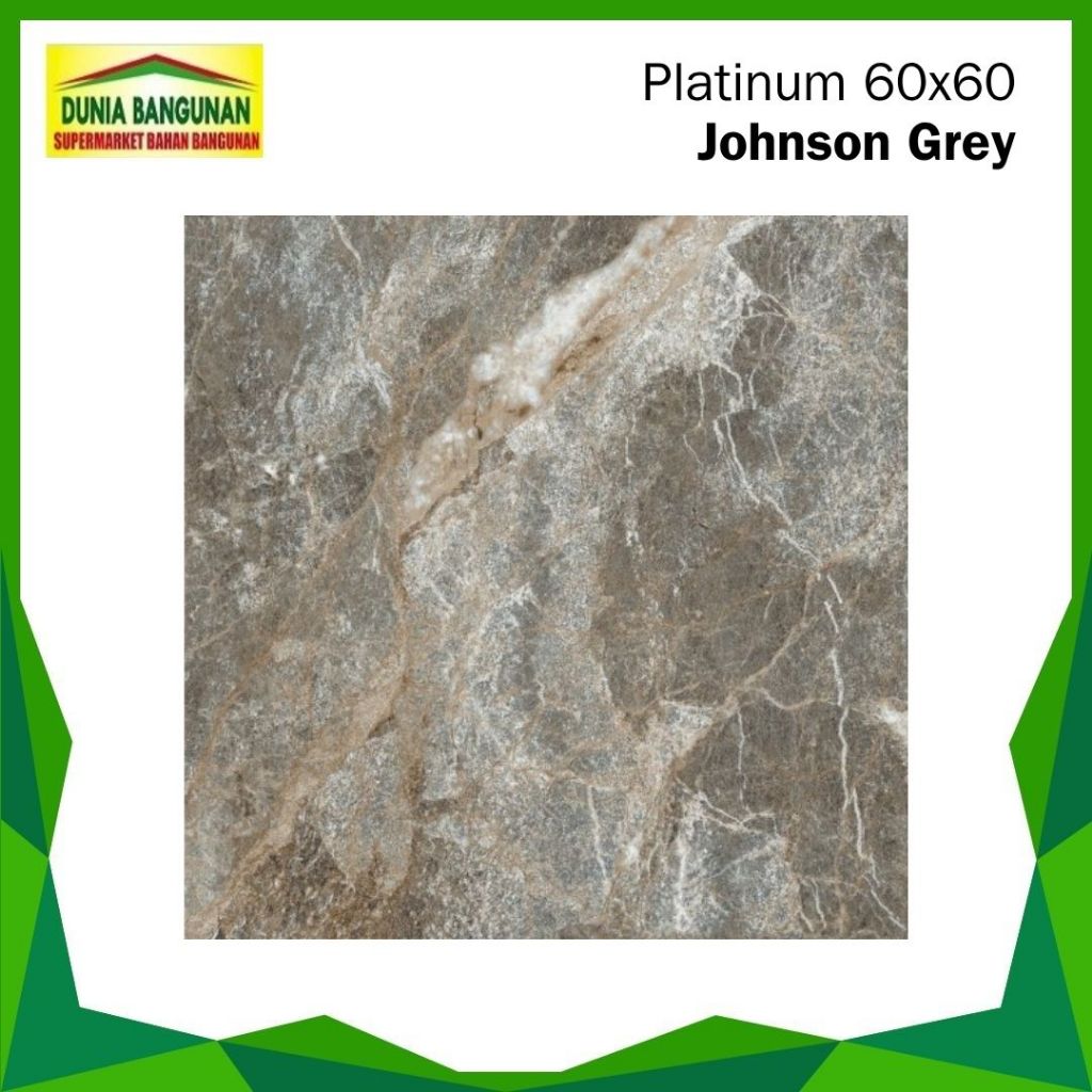 Keramik Lantai 60x60 PLATINUM Johnson Grey Keramik Lantai Marble Glossy