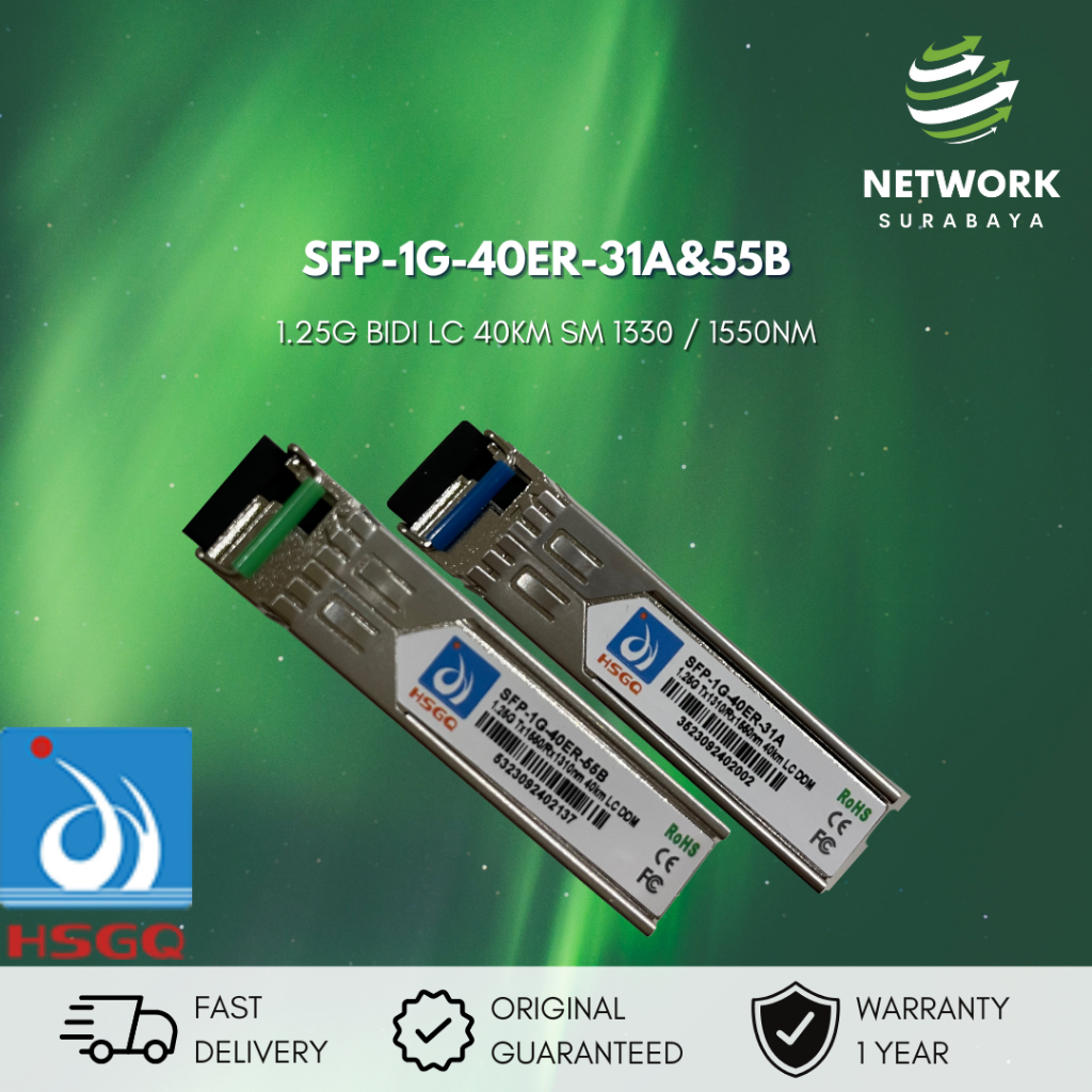 SFP-1G-40ER-31A&55B HSGQ 1.25G BIDI LC 40km SM 1330 / 1550nm