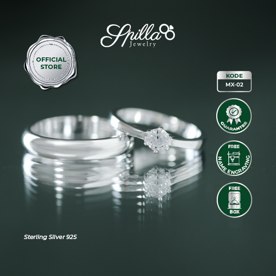 Spilla Jewelry Cincin Couple Perak MX-02 Cincin Nikah Tunangan