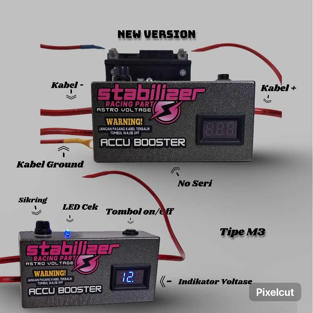 Penghemat Bbm Stabilizer Aki Accu Mobil ASTRO VOLTAGE M3 Original