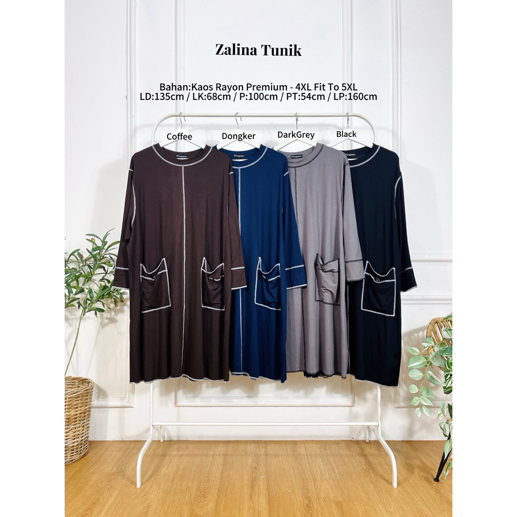 Tunik wanita big size jumbo - Zalina Tunik LD:135cm - foryasa