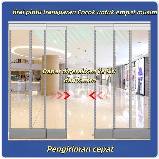 Luxepvc-Tirai pintu magnetik dengan rel geser penahan angin dan menjaga hangat saat musim dingin, ti