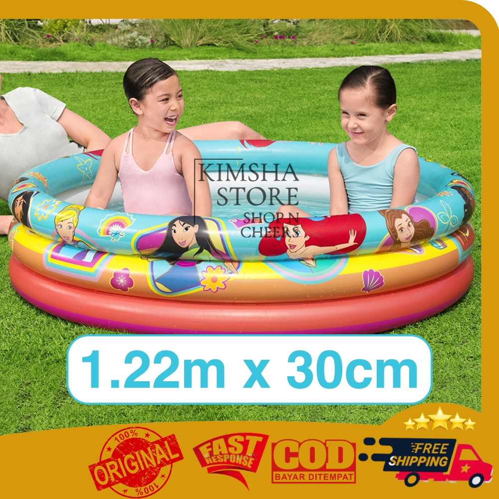 Bestway Disney Princess Play Swimming Pool 122cm Bermain Permainan Kolam Renang Mandi Anak Mainan Re