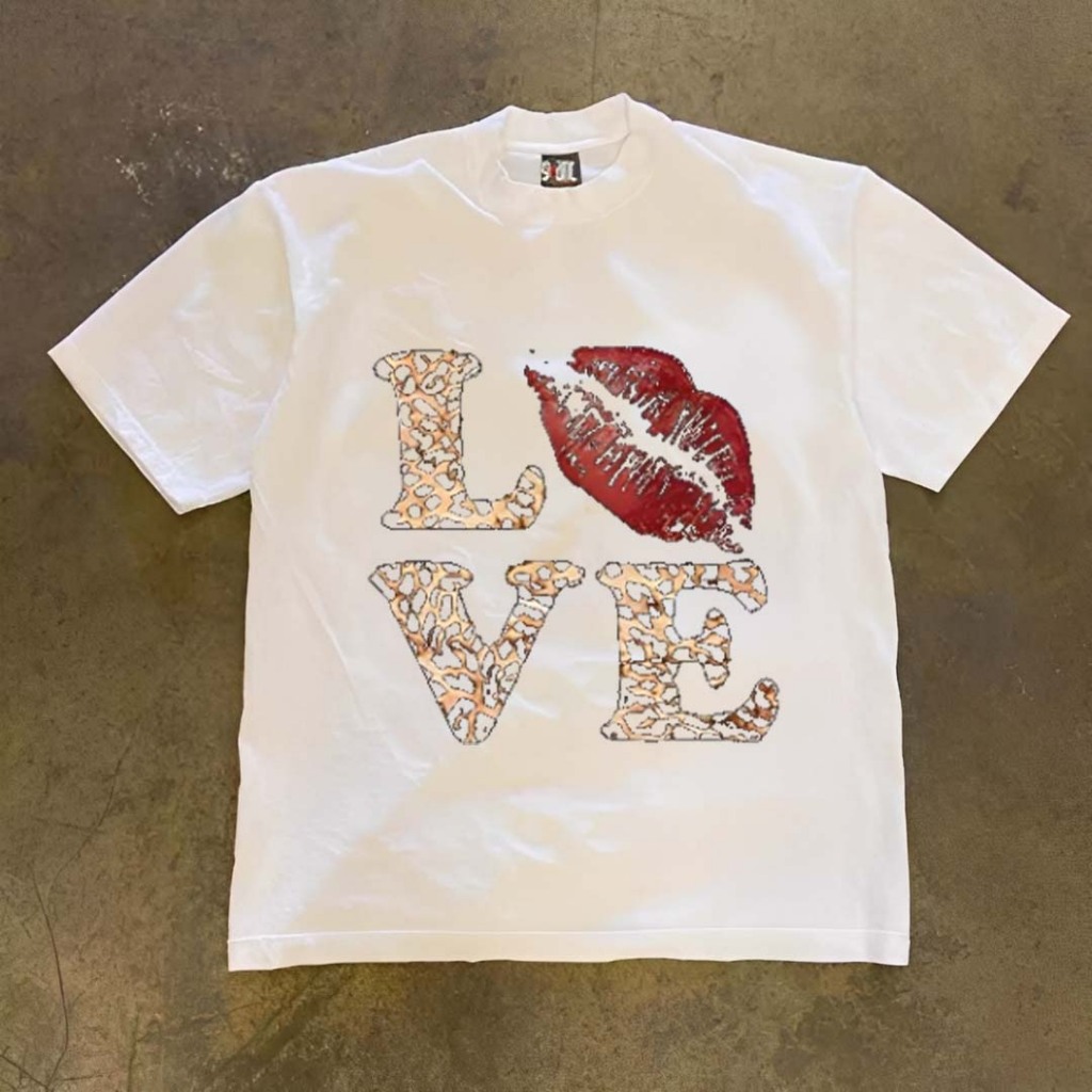 love leopard crop top y2k baby tee retro streer vintage ahs style stockholm