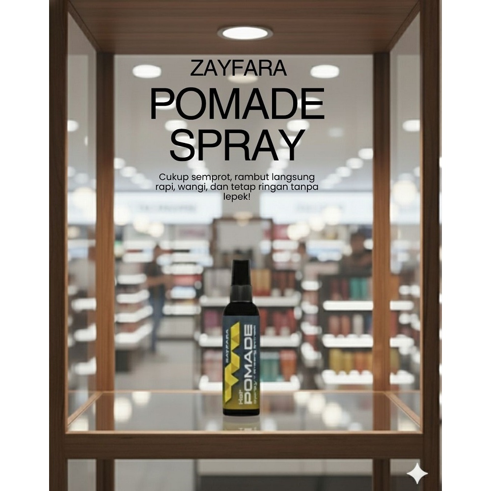 Pomade Spray ZAYFARA – Waterbased, Tidak Lengket, Mudah Dicuci