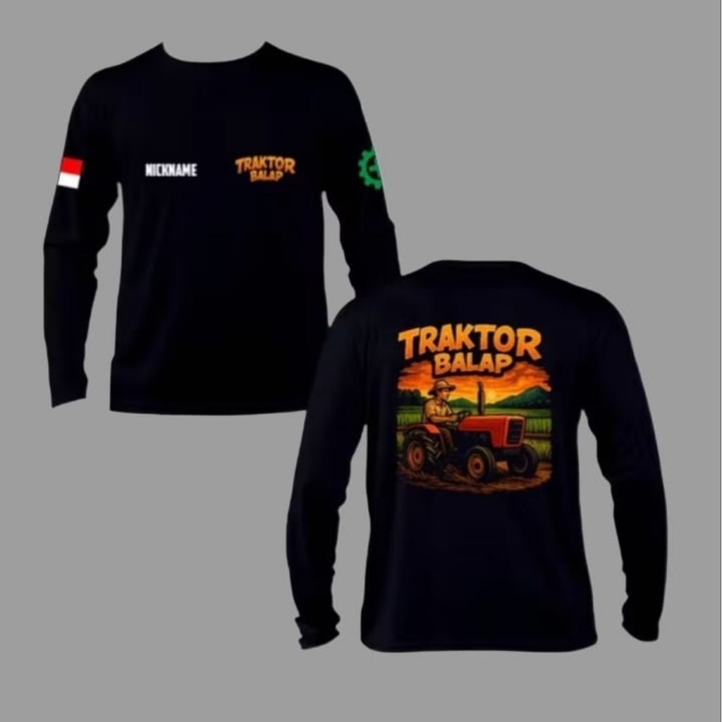 Kaos Lengan Panjang Traktor Balap Gratis Nama