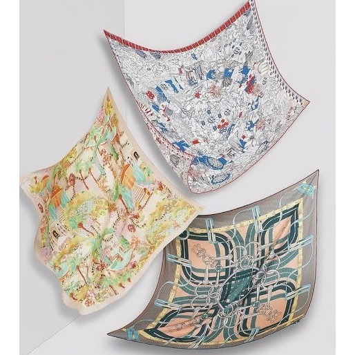 BUTTONSCARVES BS SALE Silk Jacquard Square Compass BUTTONSCARVES HIJAB DEFECT MINOR MODINITY SALE