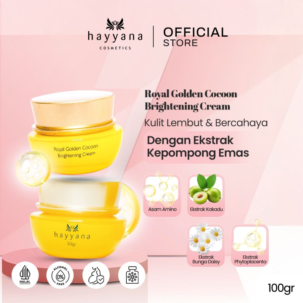 HAYYANA Brightening Cream - Mengatasi kulit kusam & flek hitam diwajah