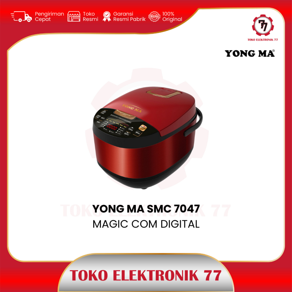 YONG MA Rice Cooker Digital 2 Liter Inner Pot Gold Ceramic SMC-7047-N
