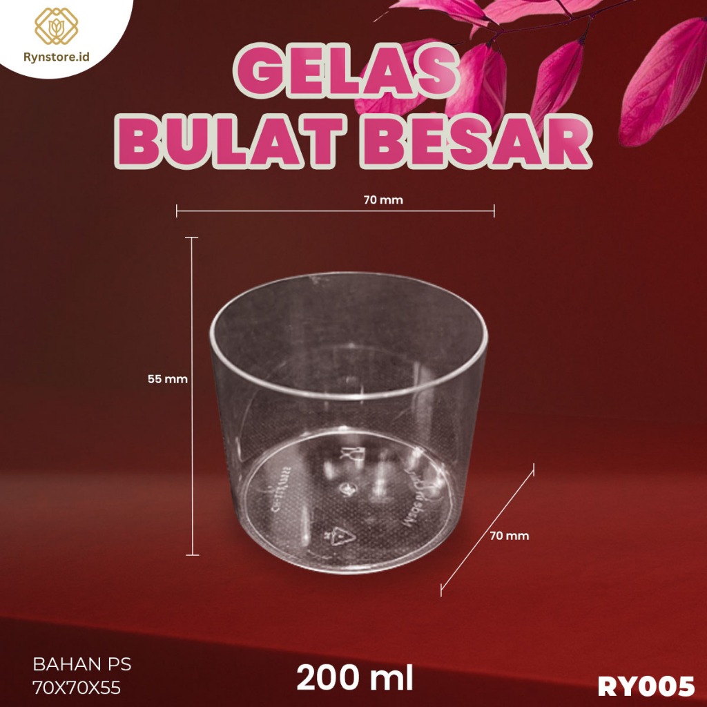 Gelas Puding Dessert / Cup Pudding - 200 ml Model Tabung - RY005