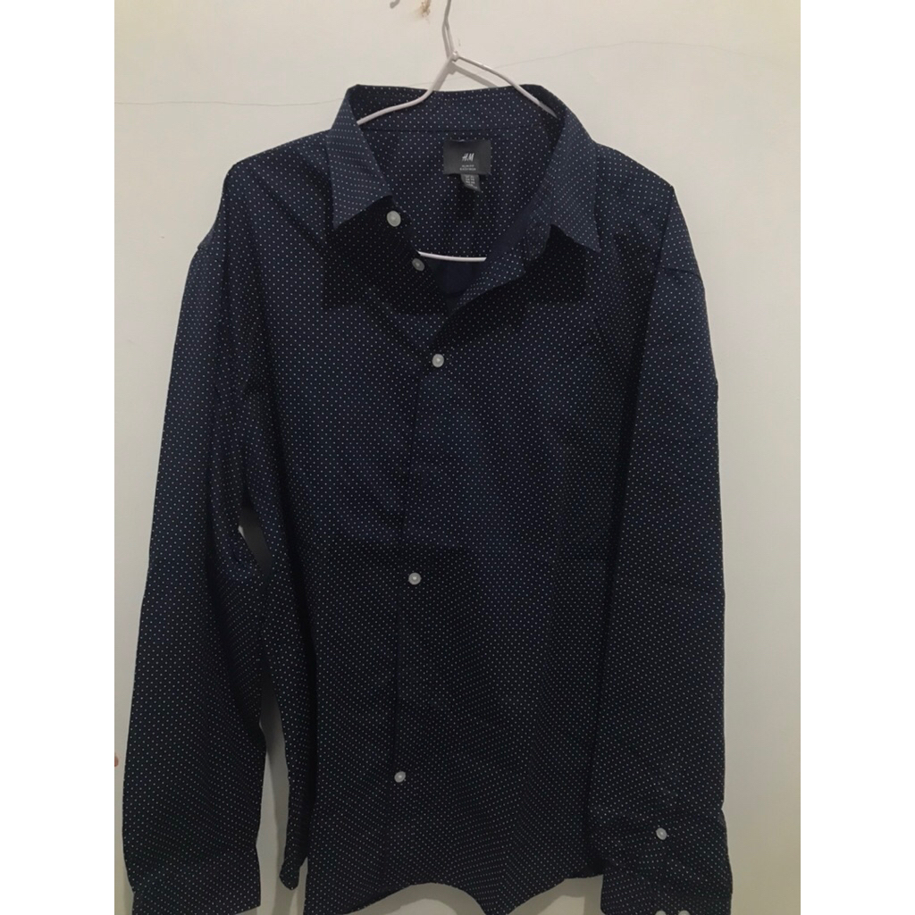 H&M Kemeja Wanita Navy Pulkadot