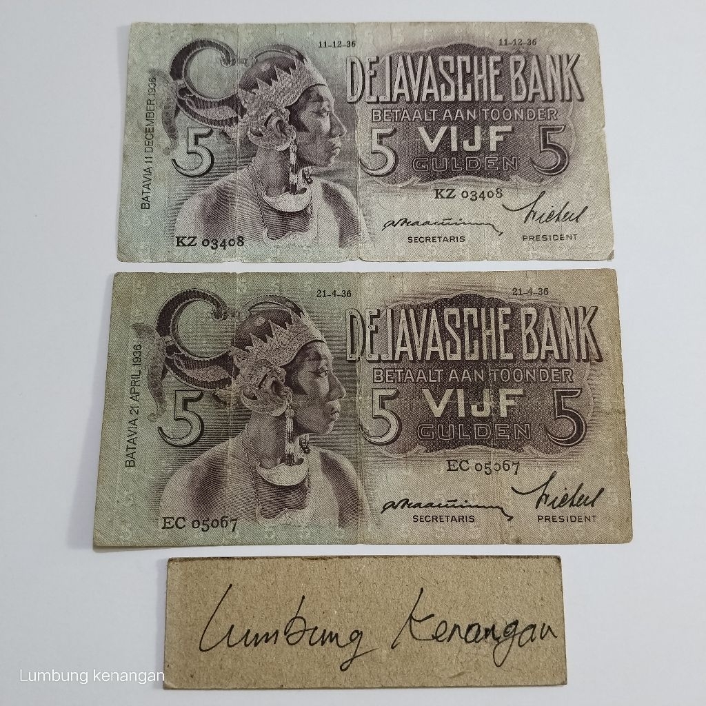 uang kuno seri Wayang 5 Gulden