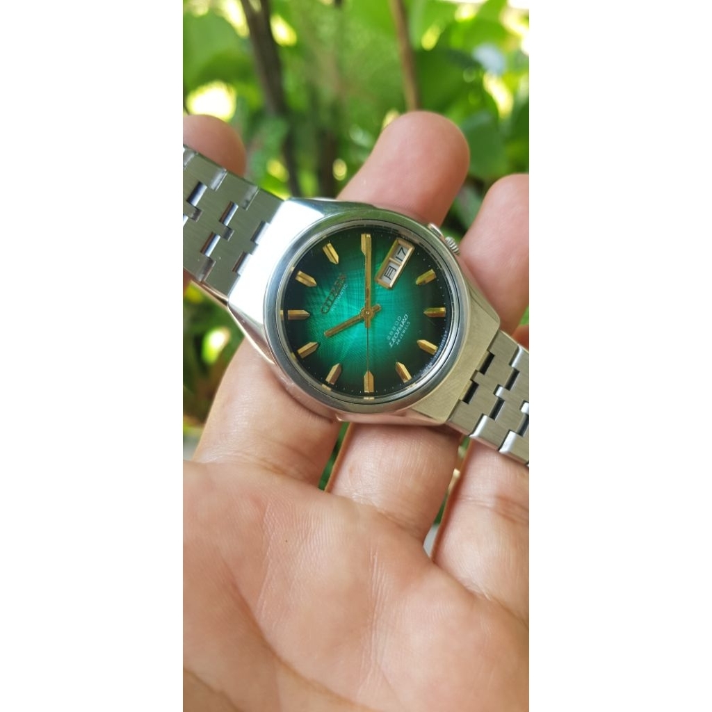 Jam Tangan Dial Hijau Citizen Leopard 288000 Vintage JDM Original