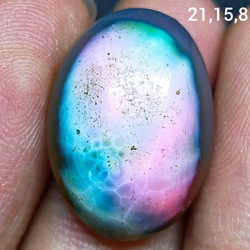 batu akik asli rubah pancawarna antik top hq natural (asli alam)