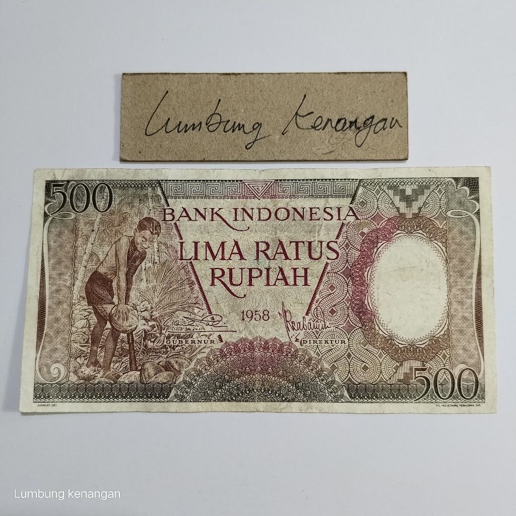 uang kuno Seri pekerja 500 Rupiah 1958