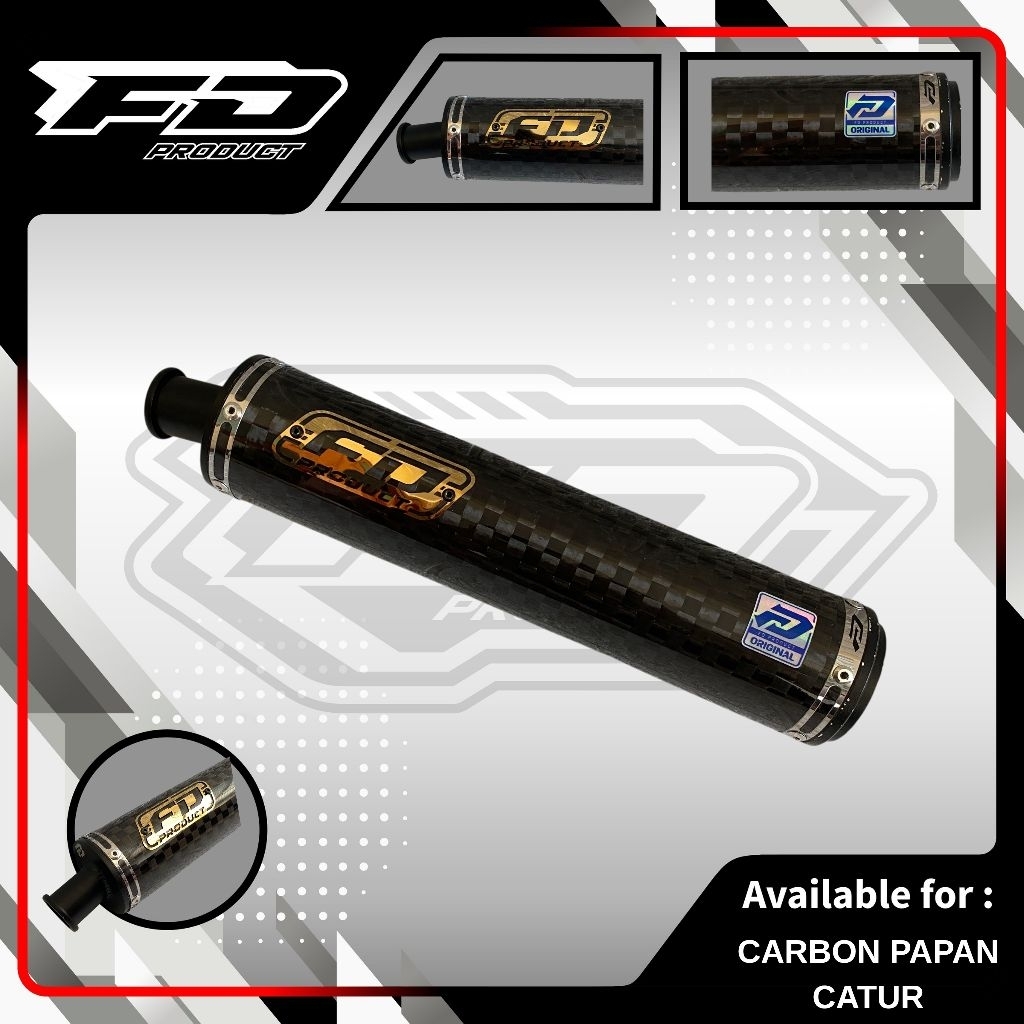 FD PRODUCT - Silencer knalpot Ninja R RR SS karbon Carbon SPREAD TOW glossy FD Racing product Premiu