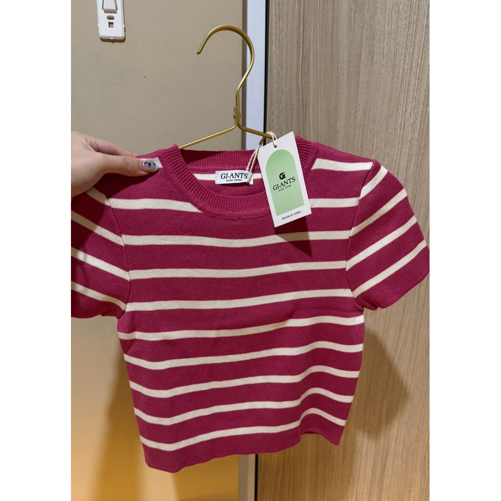 New top knit salur pink fuschia