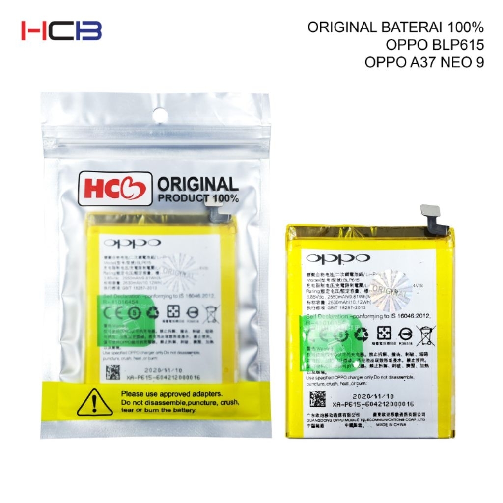 ORIGINAL BATERAI 100% OPPO BLP615/BATERAI OPPO NEO9/OPPO A37/A37F