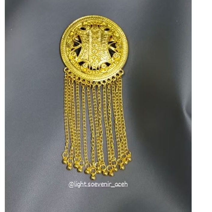 Bros Pintu Aceh Bulat Ukuran Besar Diameter 6 cm/Bros Pintu Aceh Besar Juntai Panjang/Aksesoris Peng