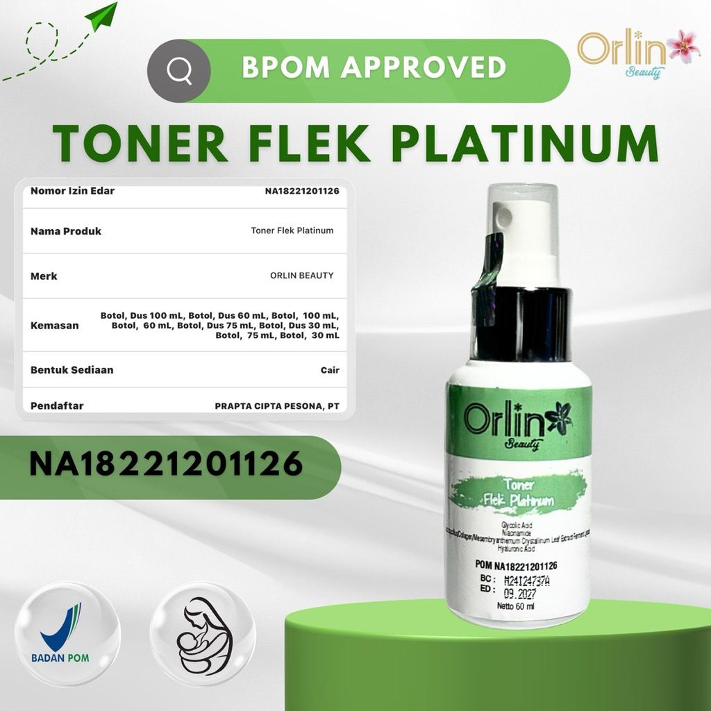 TONER FLEK ORLIN BEAUTY/ORLIN BEAUTY/EFER ORLIN BEAUTY/FLEK PLATINUM /SKINCARE/SKINCARE BPOM /SKINCA