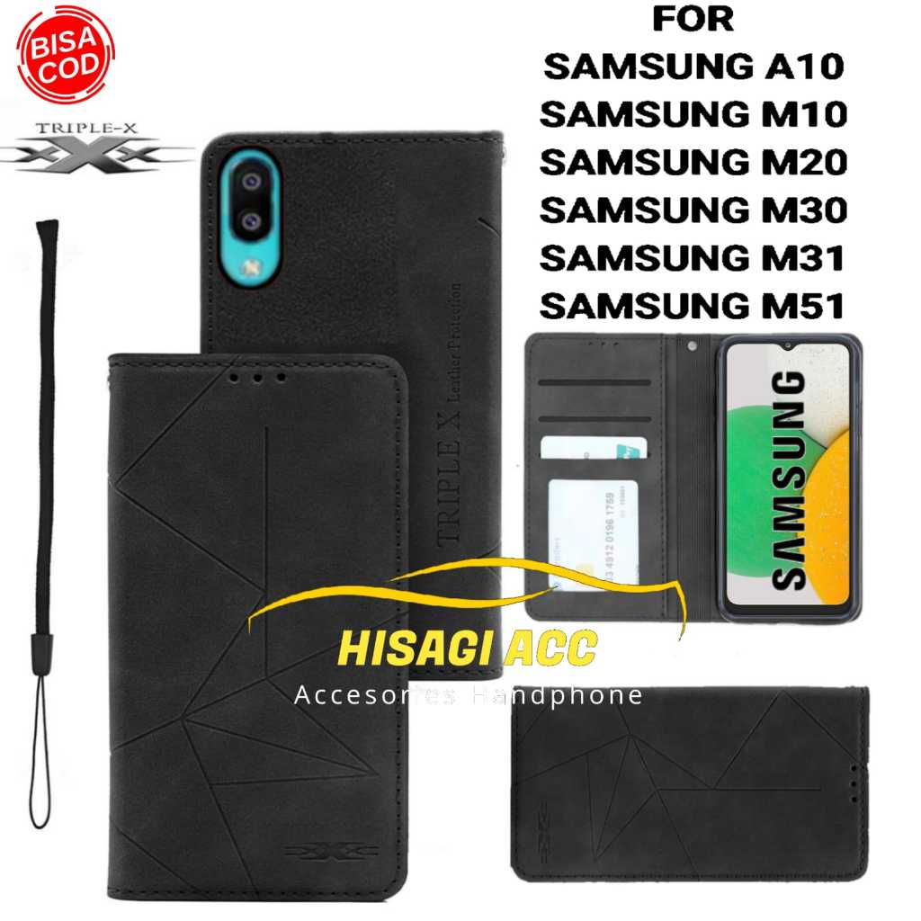 FLIP SAMSUNG GALAXY A10 / M10 / M20 / M30 / M31 / M51 CASE DOMPET MOTIF CASE Magnet Flip Cover Pu Le