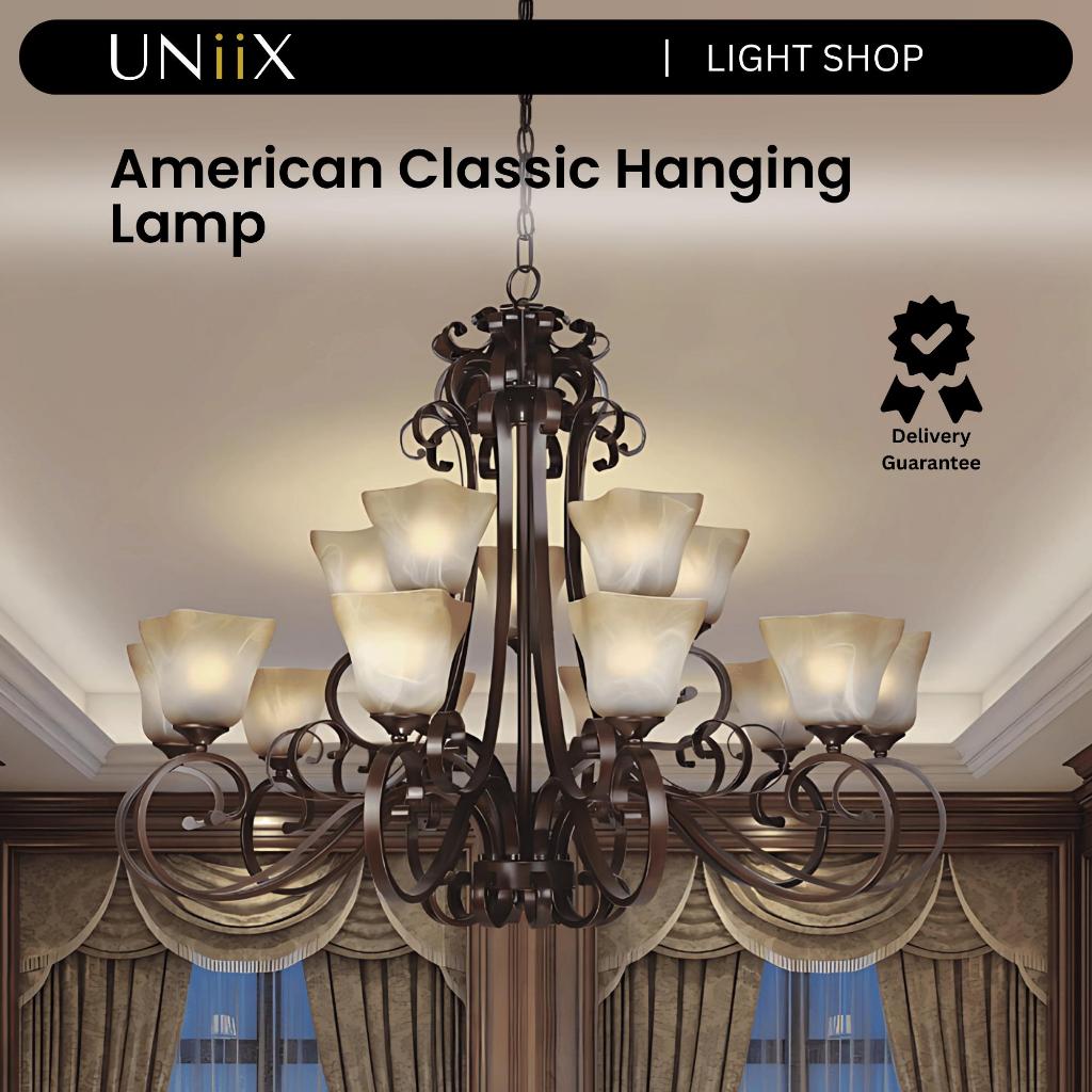 UNiiX - LG7725/10+5 | Lampu Gantung Hias Ruang Tamu Lampu Gantung Ruang Tamu Model American Klasik U