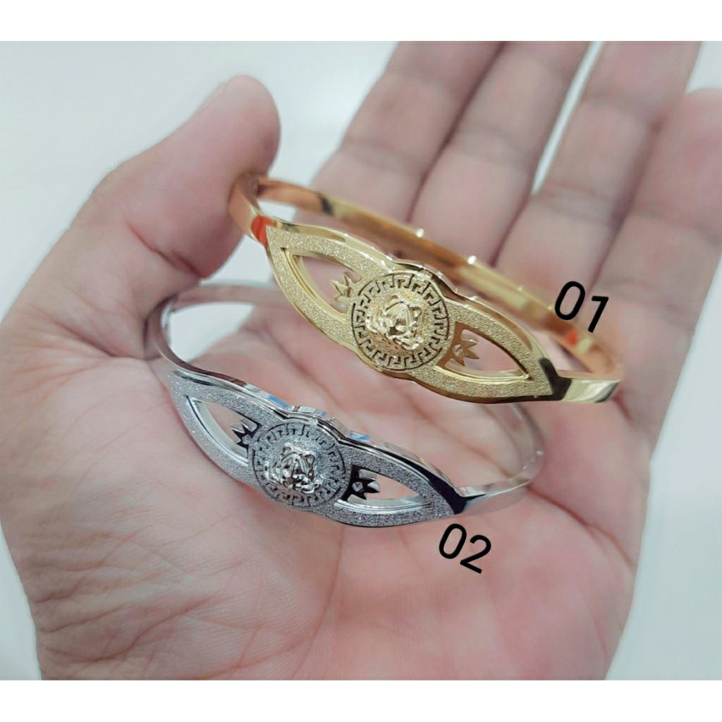 GELANG BENGGEL WARNA SILVER DAN KUNING GELANG WANITA ANTI KARAT