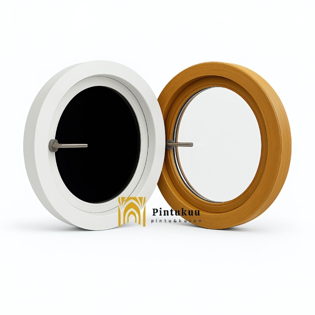 Jendela Bulat Kayu Jati Diameter 80-90 cm Kusen Jendela Kayu Jati JKB