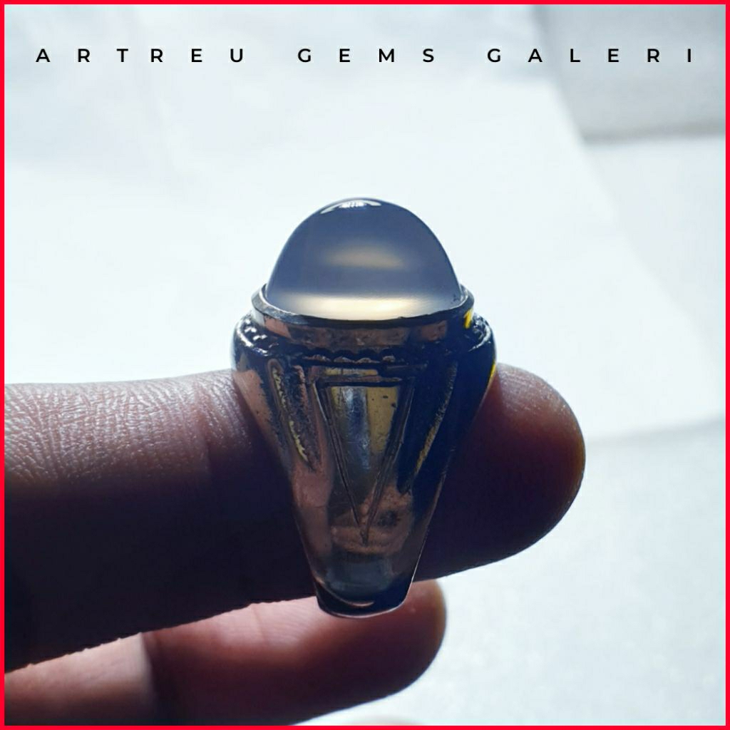 Batu Anggur Way Kanan - Grey | COD Bisa | Cincin Batu Akik Ring 5-10