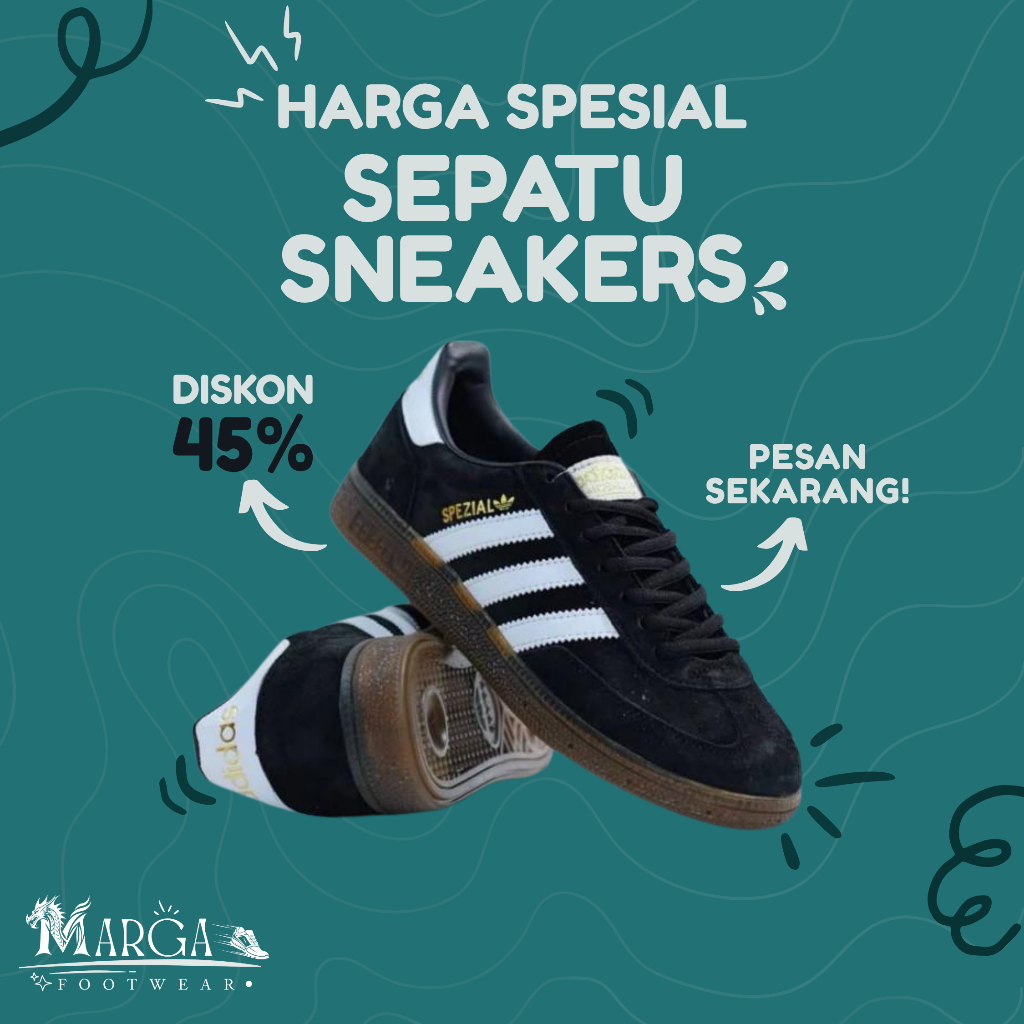 Sepatu Sneakers Casual Hitam Ad1das Spezial Handball Terbaru 38-44 -Marga Footwear