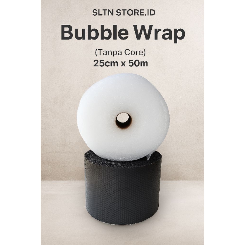 SLTN STORE.ID | Bubble Wrap Packaging Hitam & Bening 25cm x 50m & Bubble Wrap Bening & Hitam 30cm x 