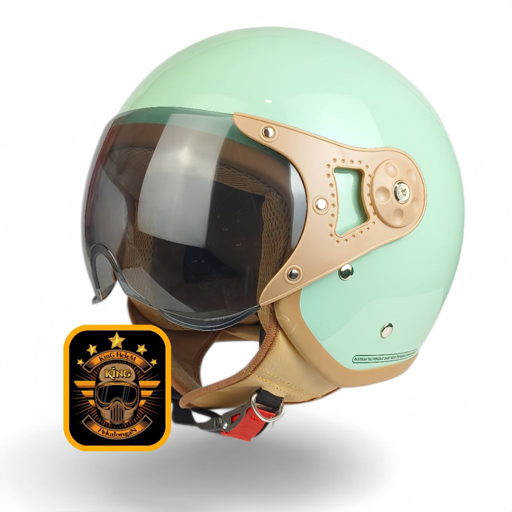 HELM HIJAB PREMIUM KACA HITAM - Helm Bogo Wanita Dewasa Remaja SNI TERLARIS