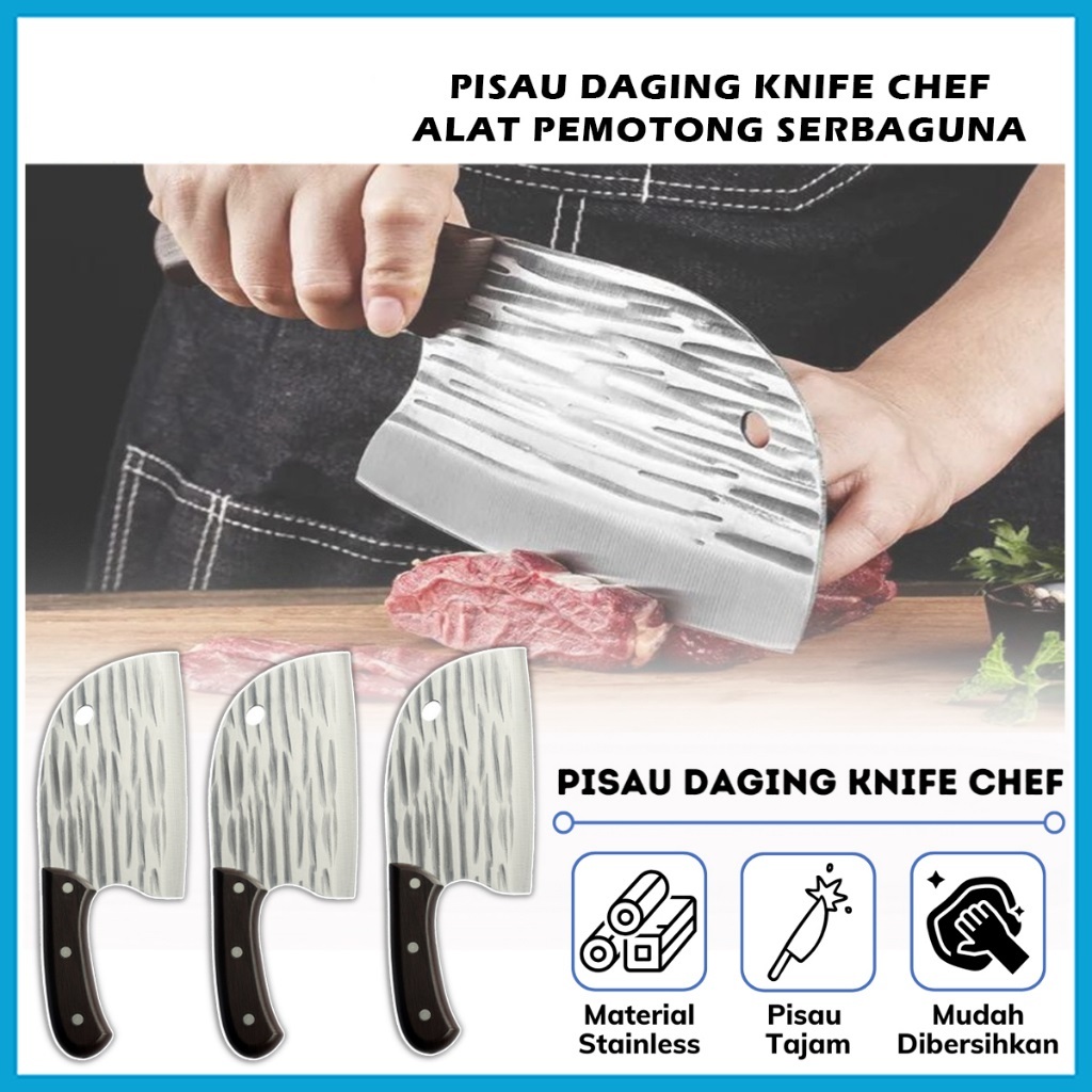 Pisau Koki Jepang Super Tajam Stainless Steel Potong Daging Sayur Ikan / Pisau Jepang
