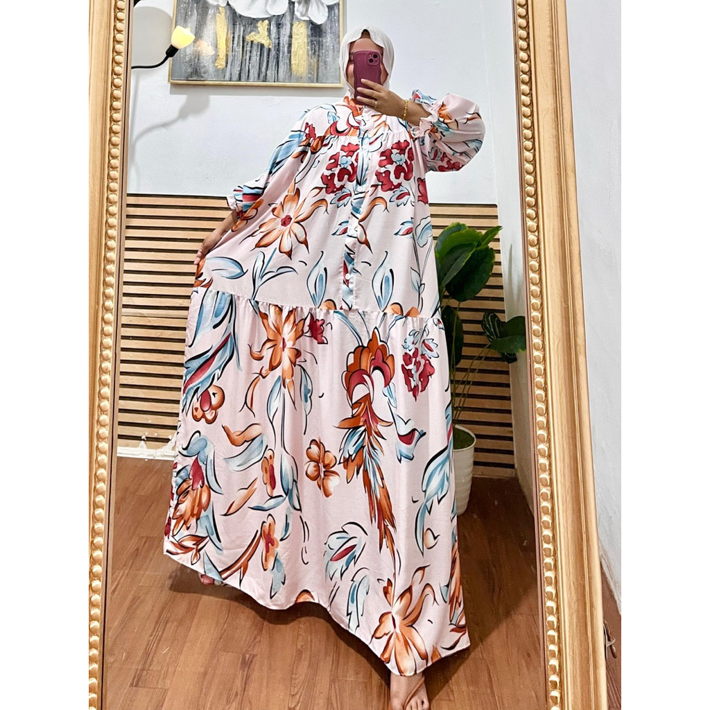 Gamis rayon viral lengan balon