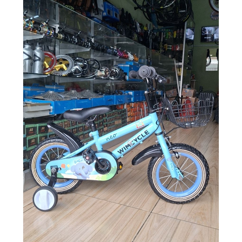 Sepeda Mini Anak WIMCYCLE NEO 12" Inch Keranjang Blue Second Mulus Seperti Baru Original