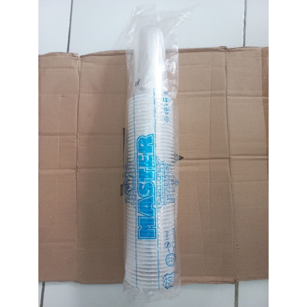 Gelas Cup 22 OZ oval merek master isi 50pc/slop