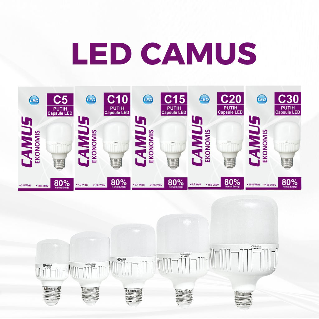 Lampu LED Kapsul 5W 10W 15W 20W 30W Murah Ekonomis camus