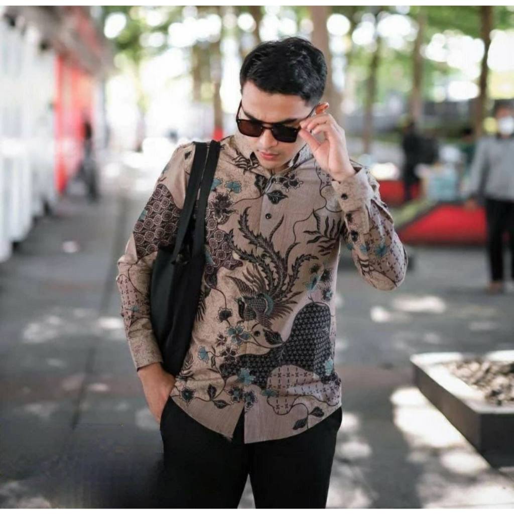 Batik Lengan Panjang M L XL XXL XXXL Kemeja Batik Pria Lengan Panjang Baju Anak Muda Modern