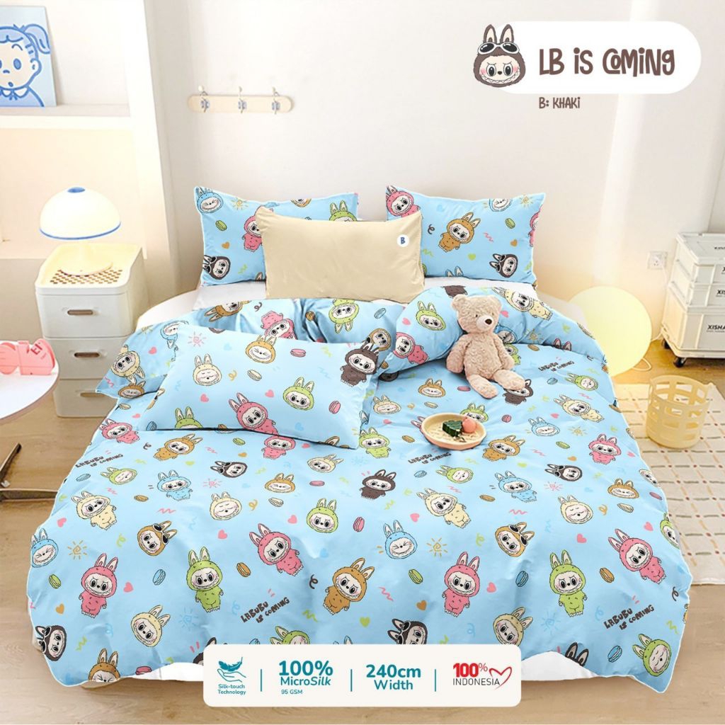 Bedcover set sprei labubu bedcover set 90x200 bedcover set 100x200 bedcover set 120x200 bedcover set