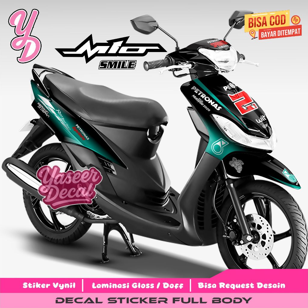DECAL STICKER TERBARU MIO SMILE FULL BODY DESAIN PETRONAS