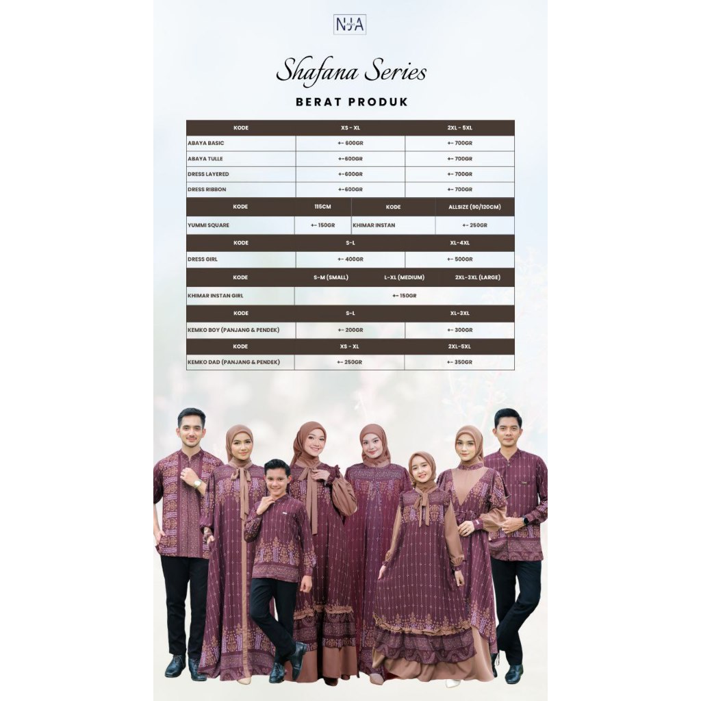 SHAFANA FAMSET SERIES BATCH 2 BY NJA  PREE ORDER (14 - 24 OKTOBER 2025)