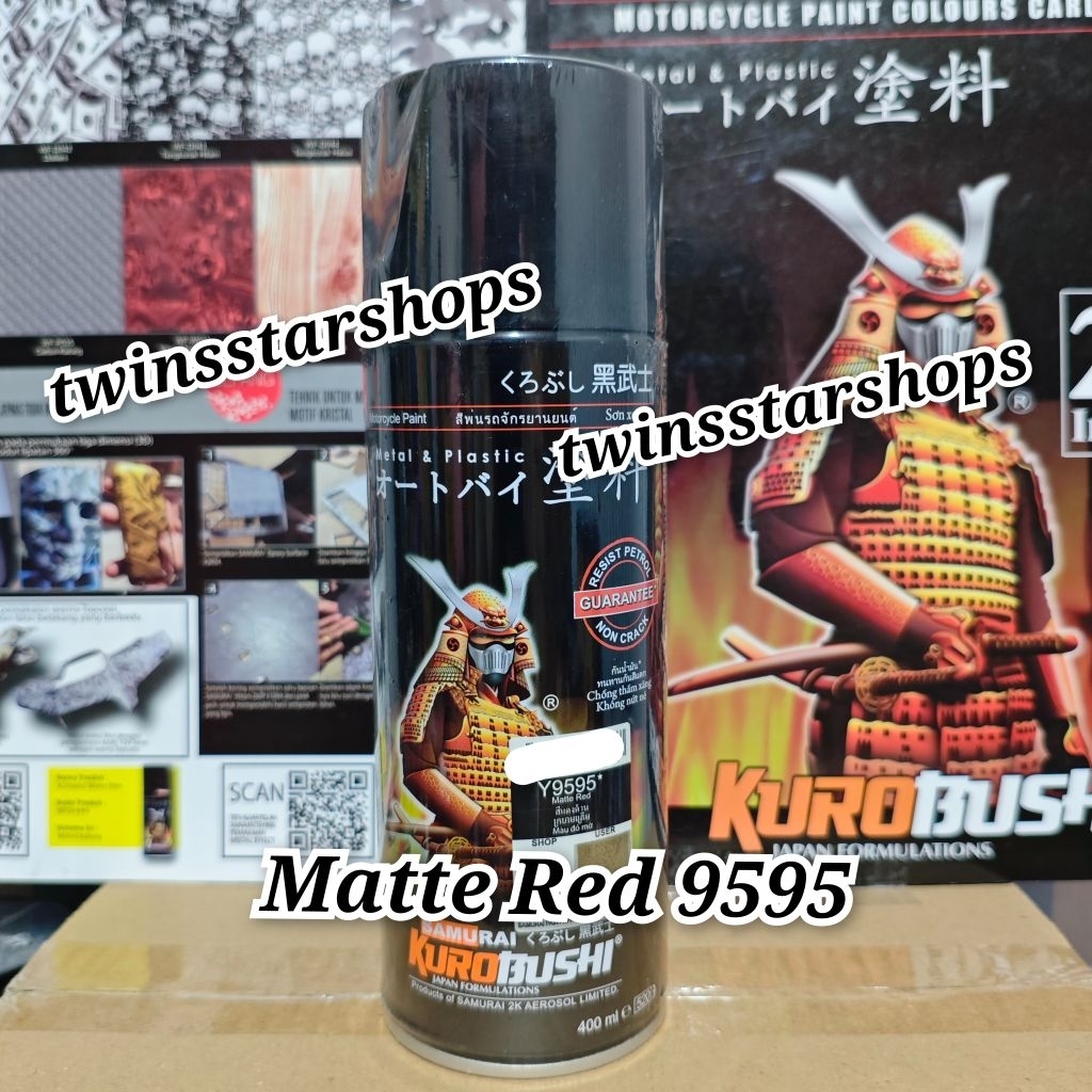 Pilok Pilox Pylox Cat Samurai Matte Red H9595 Merah Doff 9595 400cc Spray Paint