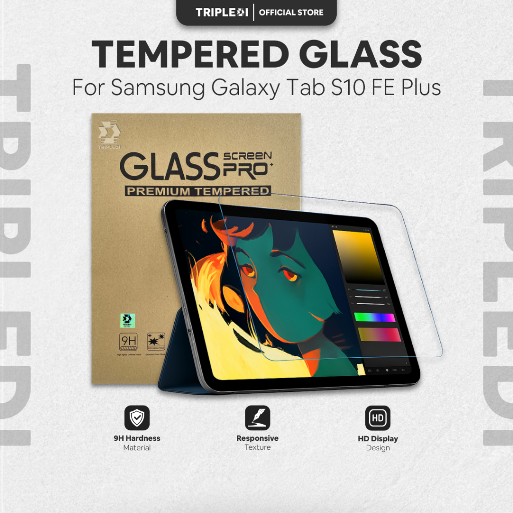 TRIPLEDI Tempered Glass For Samsung Galaxy Tab S10 FE+ Plus 13.1 Inch 2025 TD3301 Anti Gores Screen 