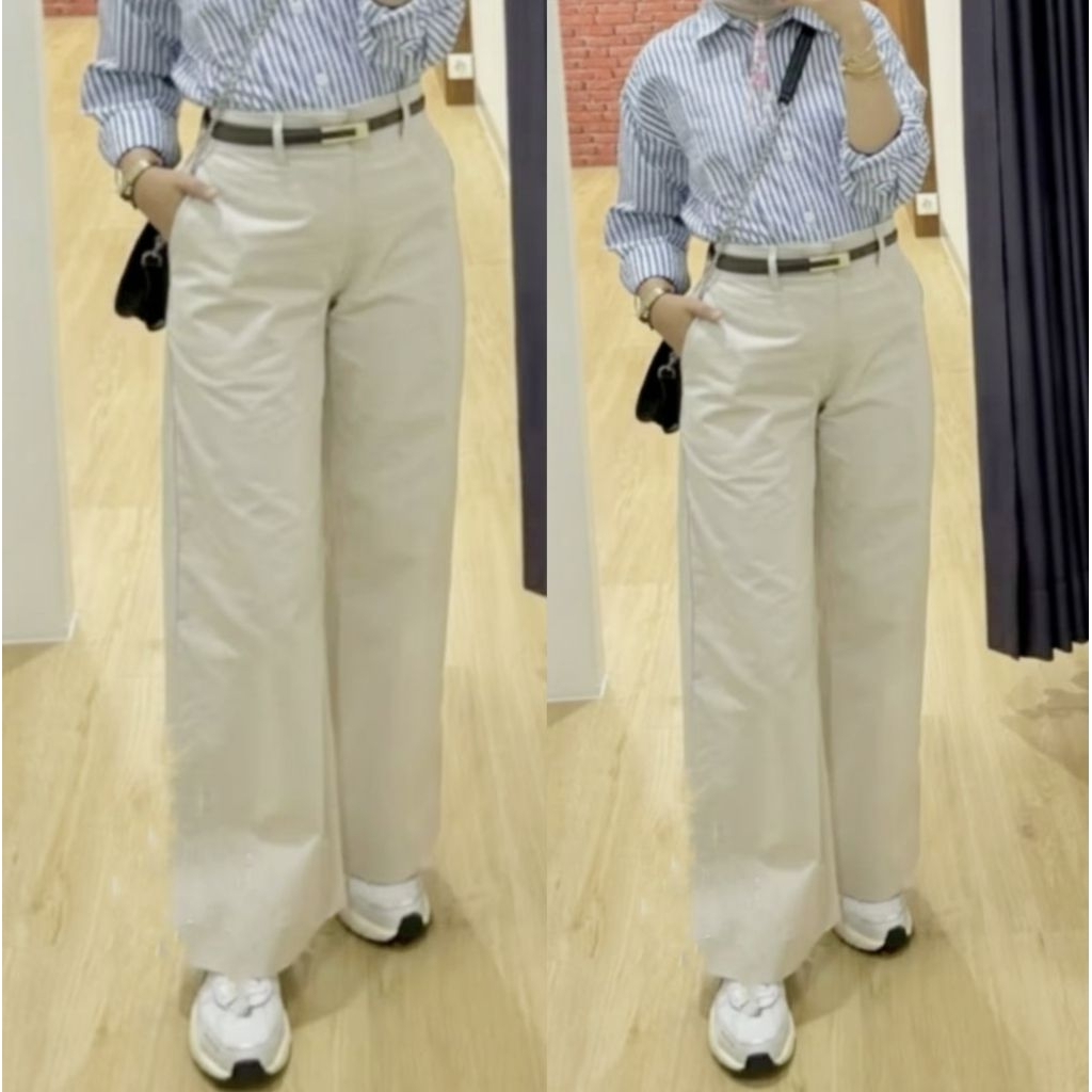 Celana Fauzira loose pants / Celana kulot wanita bahan katun Stretch