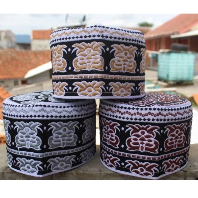 Peci Oman Kopiah Motif Bordir Peci Kopiah Oman Full Bordir