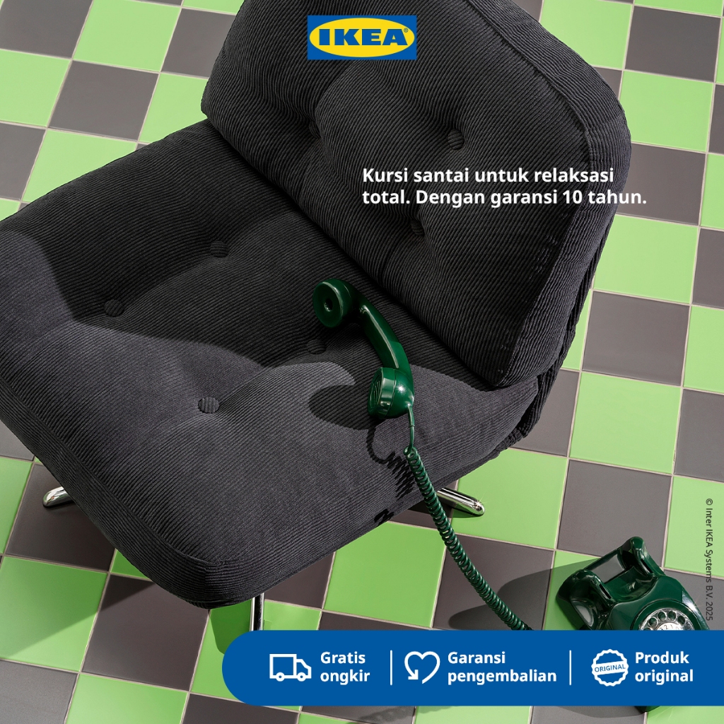 IKEA DYVLINGE Kursi Santai Bisa Berputar Kelinge - Hitam
